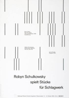 Robyn Schulkowsky spielt Stücke für Schlagwerk - Kevin Volans - Walter Zimmermann - Iannis Xenakis - Salzburger Museum Carolino Augusteum