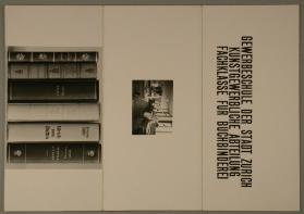 Faltprospekt  , Gewerbeschule der Stadt Zürich , Kunstgewerbliche Abteilung , Fachklasse für Bu…