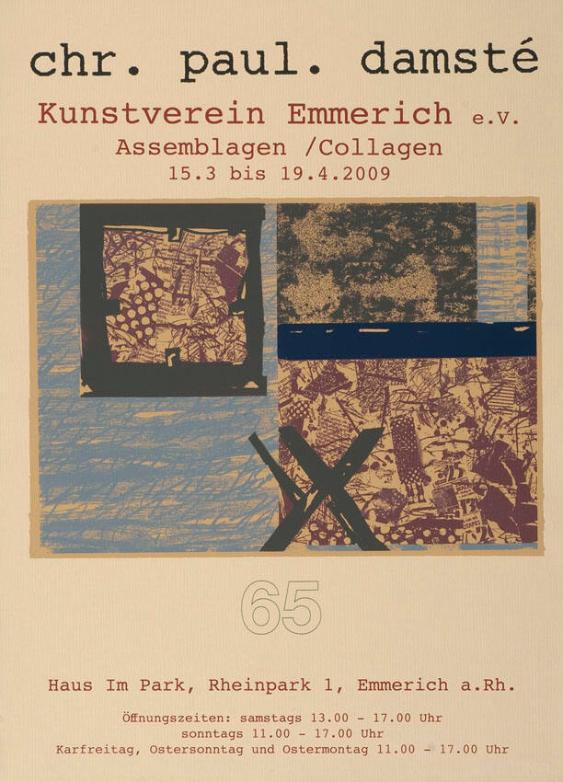 Chr. Paul Damsté - Kunstverein Emmerich - Assemblagen/Collagen - Haus im Park - Emmerich a. Rh.