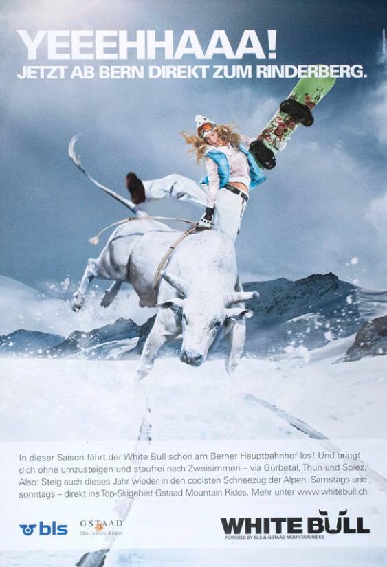 YEEEHHAAA! Jetzt ab Bern direkt zum Rinderberg. Whitebull