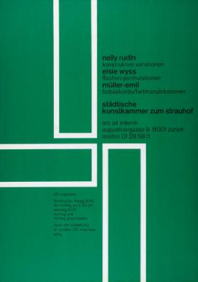 Nelly Rudin - Elsie Wyss - Müller-Emil - Städtische Kunstkammer zum Strauhof Zürich