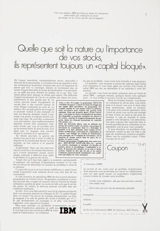 Quelle que soit la nature ou l'importance de vos stocks, ils représentent toujours un "capital bloqué".