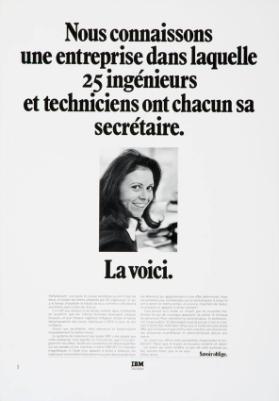 Nous conaissons une entreprise dans laquelle 25 ingénieurs et techniciens ont chacun sa secrétaire. La voici.