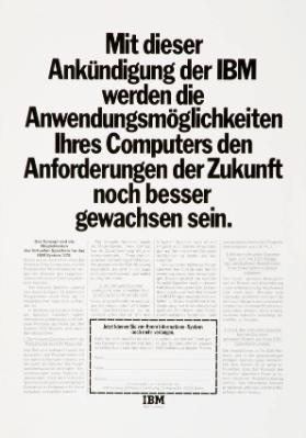 Mit dieser Ankündigung der IBM werden die Anwendungsmöglichkeiten Ihres Computers den Anforderungen der Zukunft noch besser gewachsen sein.