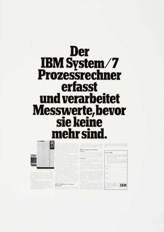 Der IBM System/7 Prozessrechner erfasst und verarbeitet Messwerte, bevor sie keine mehr sind.