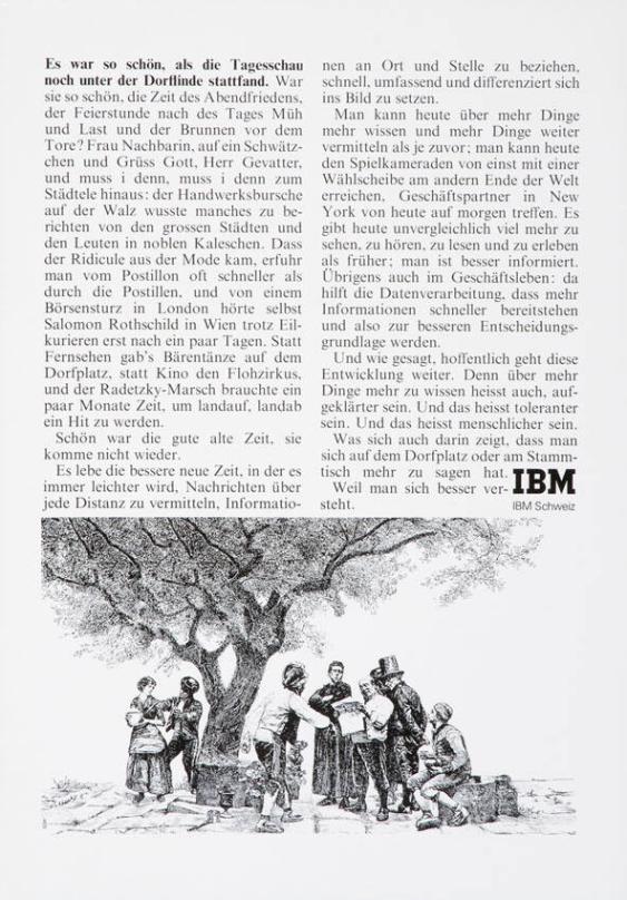 Es war so schön, als die Tagesschau noch unter der Dorflinde stattfand.