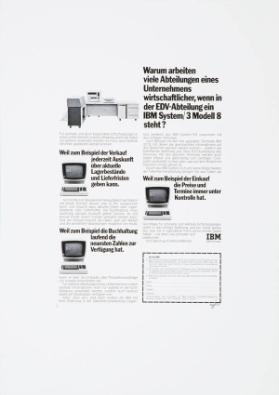 Warum arbeiten viele Abteilungen eines Unternehmens wirtschaftlicher, wenn in der EDV-Abteilung ein IBM System/3 Modell 8 steht?
