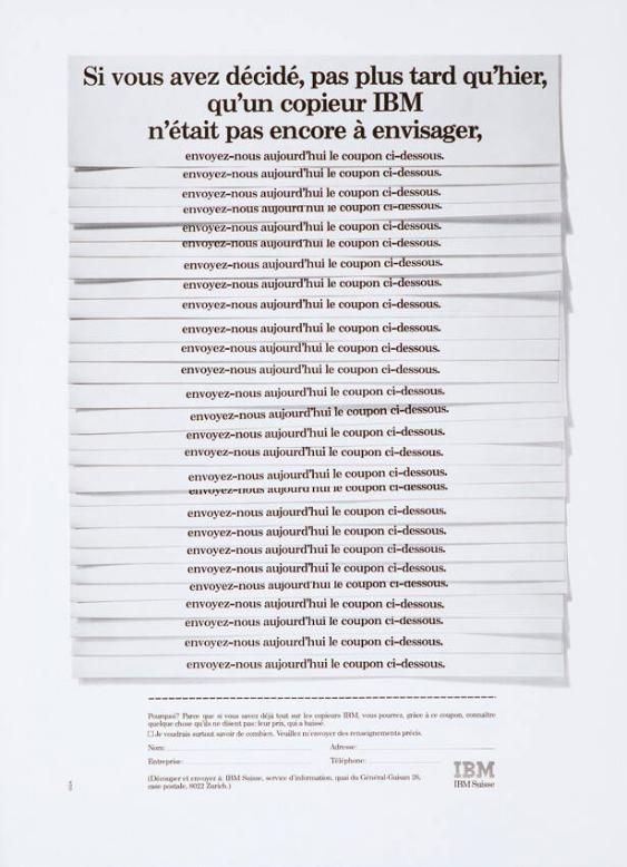 Si vous avez décidé, pas plus tard qu'hier, qu'un copieur IBM n'était pas encore à envisager, envoyez-nous aujourd'hui le coupon ci-dessous.