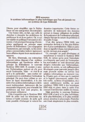 IBM annonce le système informatique le plus helvétique que l'on ait jamais vu: un système de type fédératif.
