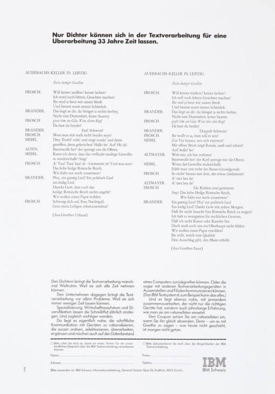 Nur Dichter können sich in der Textverarbeitung für eine Überarbeitung 33 Jahre Zeit lassen.