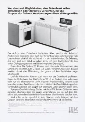 Von den zwei Möglichkeiten, eine Datenbank selber aufzubauen oder darauf zu verzichten, hat die Gruppe "La Suisse" Versicherungen diese dritte gewählt: