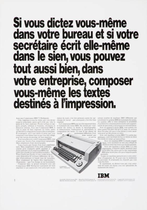 Si vous dictez vous-même dans votre bureau et si votre secrétaire écrit elle-même dans le sien, vous pouvez tout aussi bien, dans votre entreprise, composer vous-même les textes destinés à l'impression.