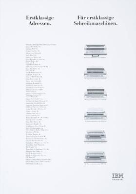 Erstklassige Adressen. Für erstklassige Schreibmaschinen.