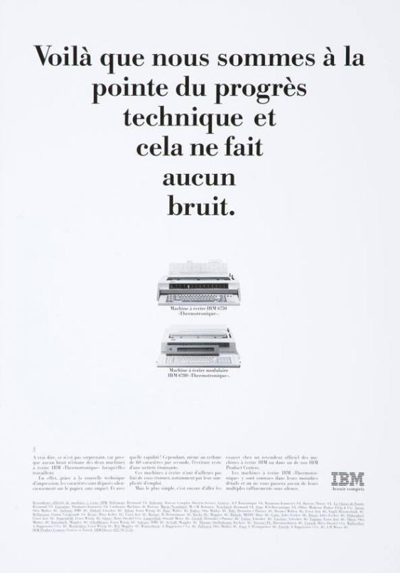Voilà que nous sommes à la pointe du progrès technique et cela ne fait aucun bruit.
