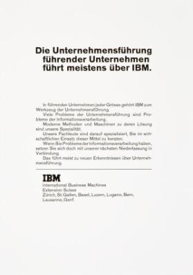 Die Unternehmensführung führender Unternehmen führt meistens über die IBM.