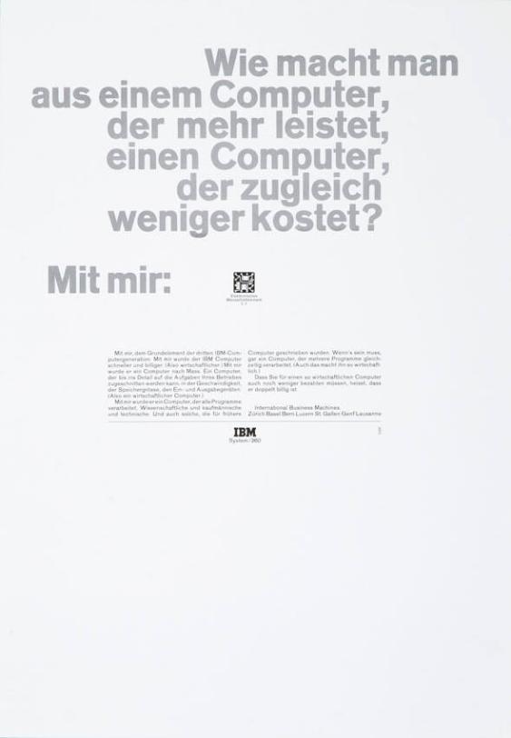 Wie macht man aus einem Computer, der mehr leistet, einen Computer, der zugleich weniger kostet? Mit mir: