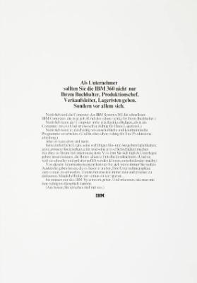Als Unternehmer sollten Sie die IBM 360 nicht nur Ihrem Buchhalter, Produktionschef, Verkaufsleiter, Lageristen geben. Sondern vor allem sich.