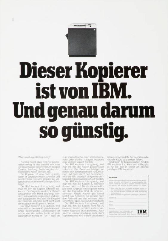 Dieser Kopierer ist von IBM. Und genau darum so günstig.