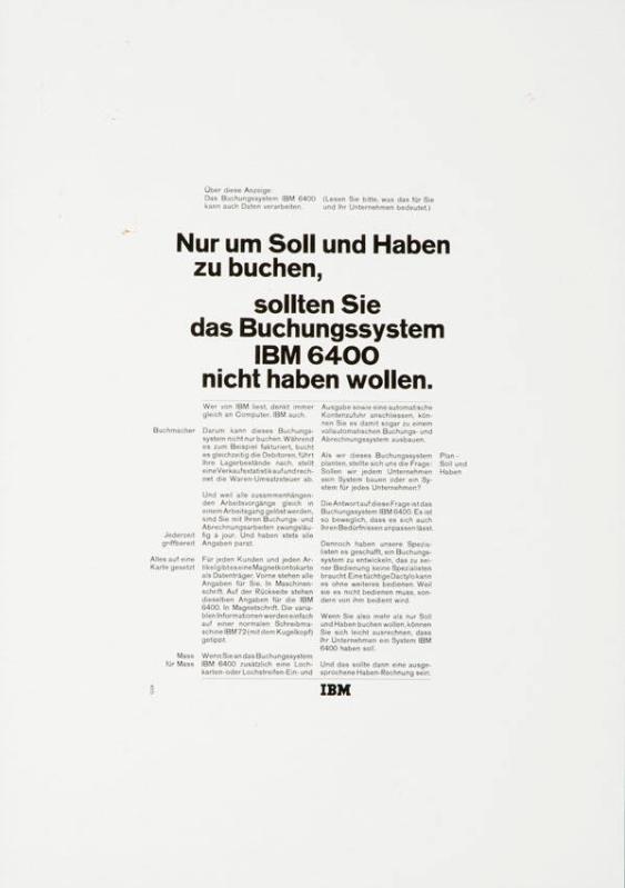 Nur um Soll und Haben zu buchen, sollten Sie das Buchungssystem IBM 6400 nicht haben wollen.