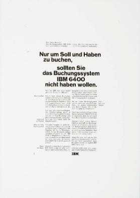 Nur um Soll und Haben zu buchen, sollten Sie das Buchungssystem IBM 6400 nicht haben wollen.