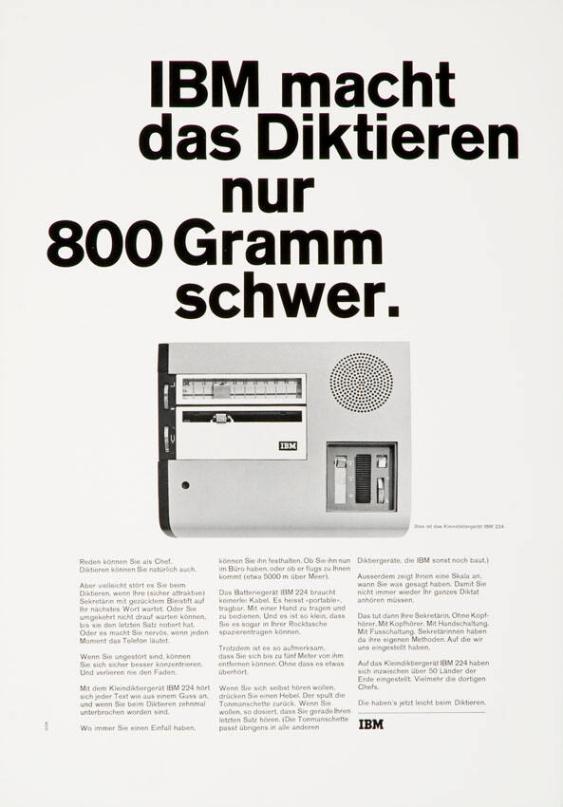 IBM macht das Diktieren nur 800 Gramm schwer.