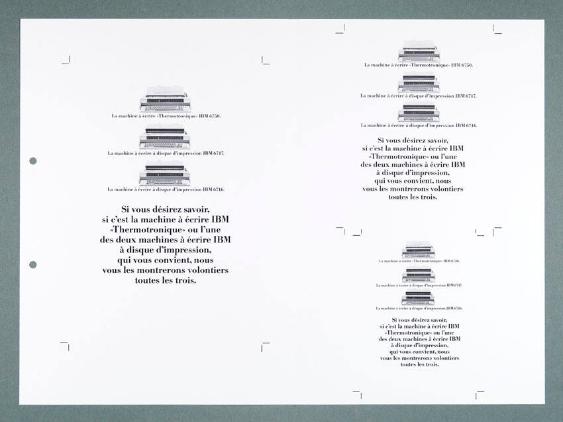 Si vous désirez savoir, si c'est la machine à écrire IBM "Thermotronique" ou l'une des deux machines à écrire IBM à disque d'impression, qui vous convient, nous vous montrerons volontiers toutes les trois.