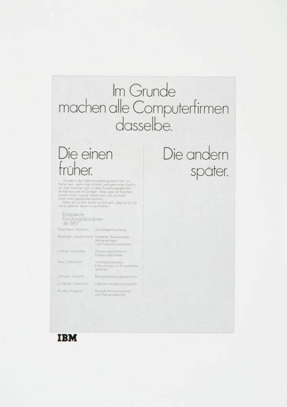 Im Grunde machen alle Computerfirmen dasselbe. Die einen früher. Die andern später.
