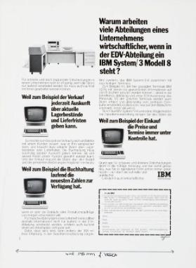 Warum arbeiten viele Abteilungen eines Unternehmens wirtschaftlicher, wenn in der EDV-Abteilung ein IBM System/3 Modell 8 steht?