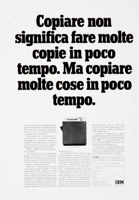 Copiare non significa fare molte copie in poco tempo. Ma copiare molte cose in poco tempo.