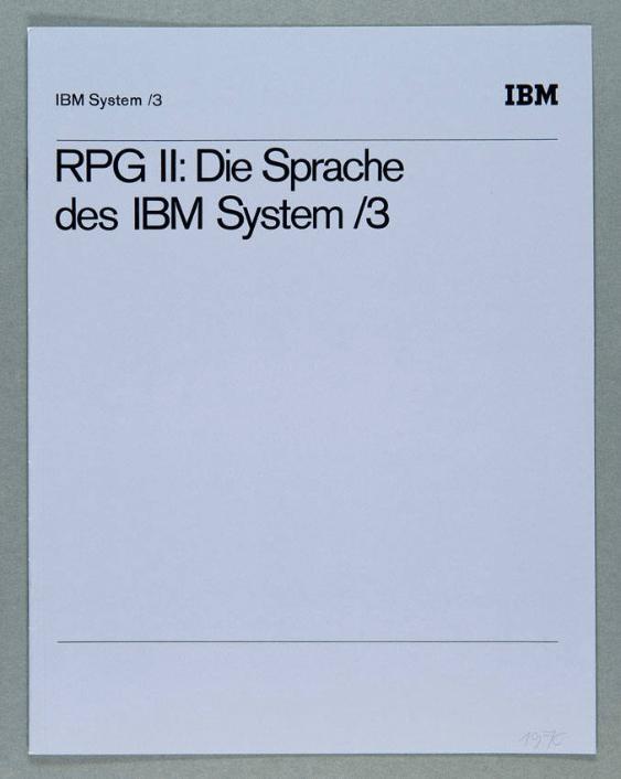 RPG II: Die Sprache des IBM System/3