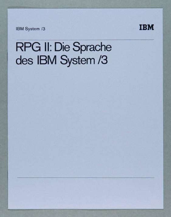 RPG II: Die Sprache des IBM System/3
