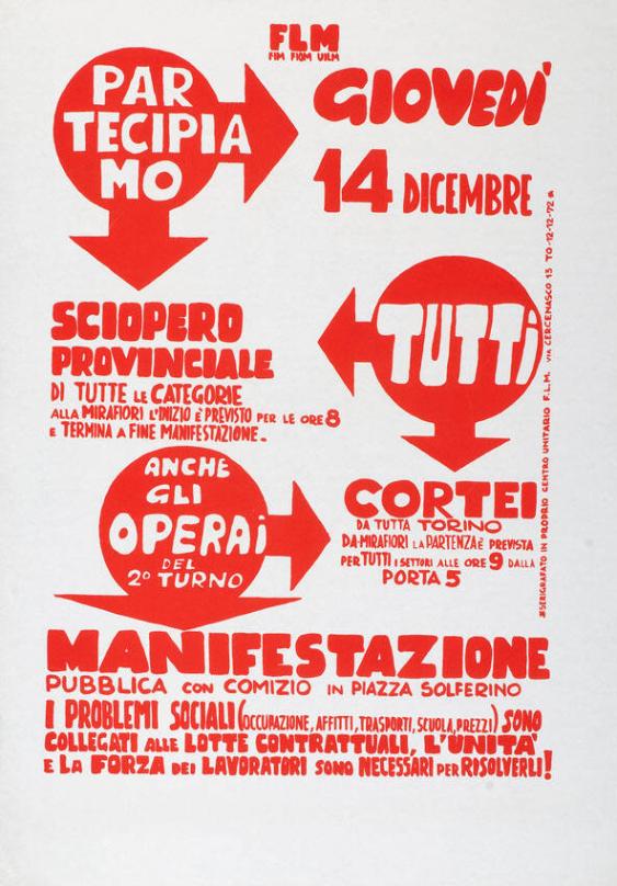 Partecipiamo tutti anche gli operai del 2o turno - Sciopero provinciale - cortei - manifestazione