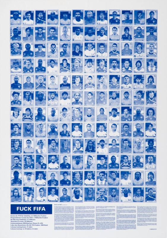 Fuck FIFA - Kosten der WM für Südafrika: 4,5 Milliarden Franken - Prognostizierter Gewinn der FIFA: 2 Milliarden Franken - Bevölkerung Südafrikas: 47 Millionen - Menschen in Armut: 20 Millionen (...) - Dreck am Ball - Die Geschäfte der FIFA (...)