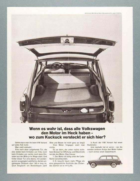 Wenn es wahr ist, dass alle Volkswagen den Motor im Heck haben - wo zum Kuckuck versteckt er sich hier?