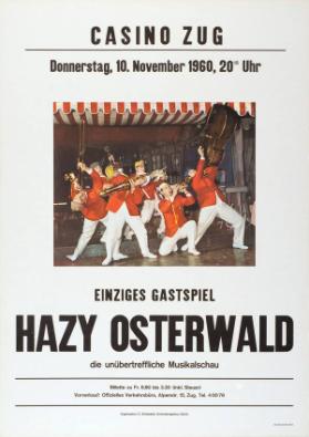 Einziges Gastspiel Hazy Osterwald - die unübertreffliche Musikschau -Casino Zug