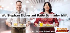 Wo Stephan Eicher auf Patty Schnyder  trifft. Hier isst die ganze Schweiz gern. Migros Restaurant