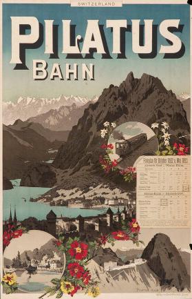Pilatus Bahn - Railway - Fahrplan für Oktober 1892 u. Mai 1893 (...)