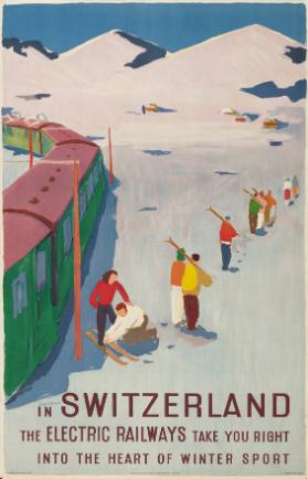 In Switzerland the electric railways take you right into the heart of winter sport