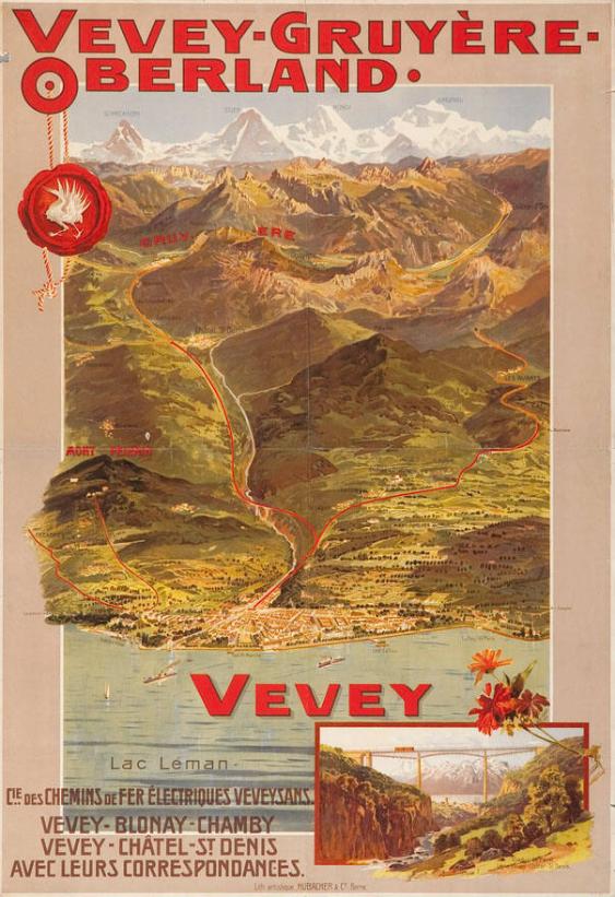Vevey - Gruyère - Oberland. Vevey - Cie des Chemins de fers Electriques Veveysans