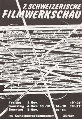 7. Schweizerische Filmwerkschau - VuF = Vereinigung für den unabhängigen Film - im Kunstgewerbemuseum Zürich