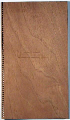 Iseli , Fiirmenprospekt  Buchdeckel aus Holz