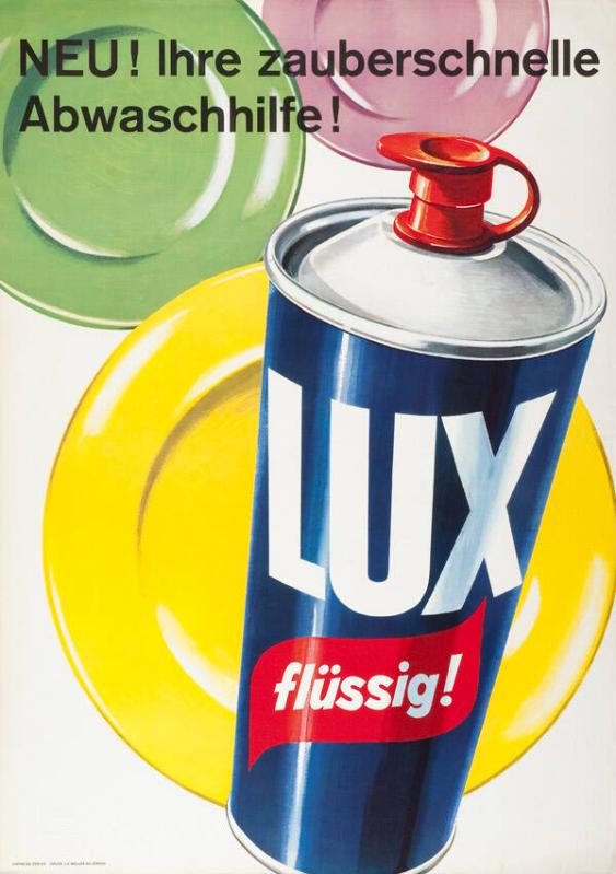 Neu! Ihre zauberschnelle Abwaschhilfe! Lux flüssig!