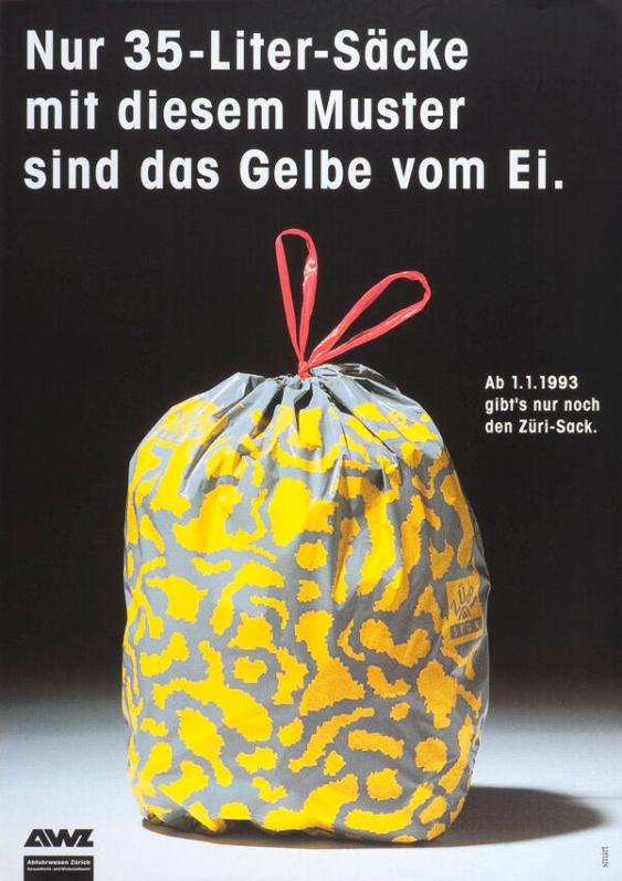 Nur 35-Liter-Säcke mit diesem Muster sind das Gelbe vom Ei.