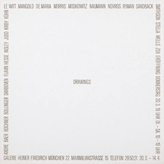 Andre - Baer - Bochner - Bollinger (...) - Drawings  - Galerie Heiner Friedrich München