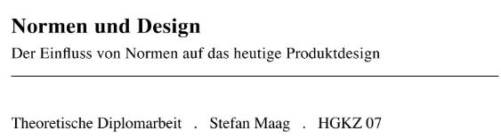Design und Normen