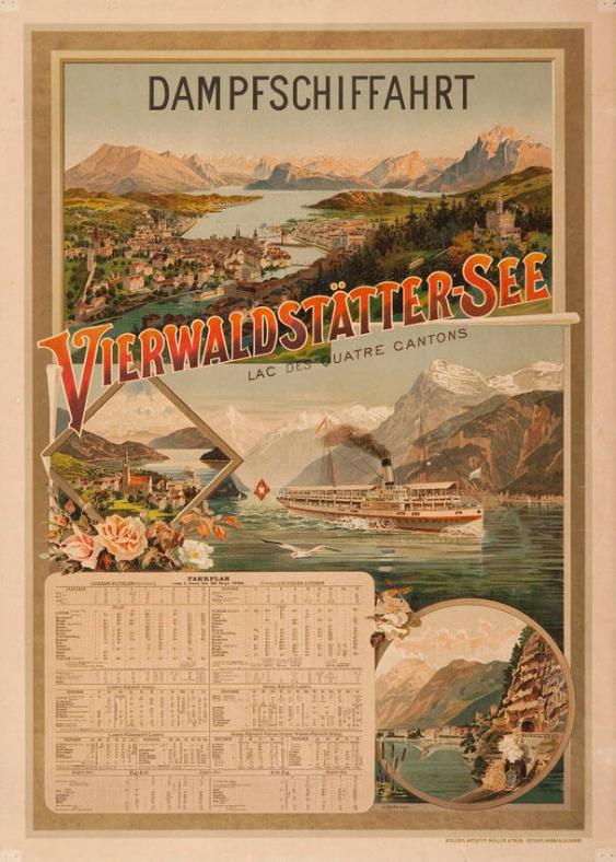 Dampfschiffahrt - Vierwaldstätter-See - Fahrplan vom 1. Juni bis 30. Sept. 1896.