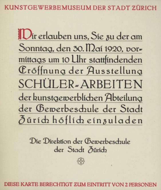 Schülerarbeiten 1920, Kunstgewerbliche Abteilung