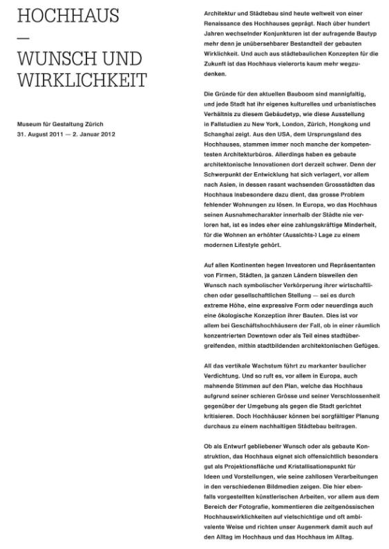 Hochhaus - Wunsch und Wirklichkeit