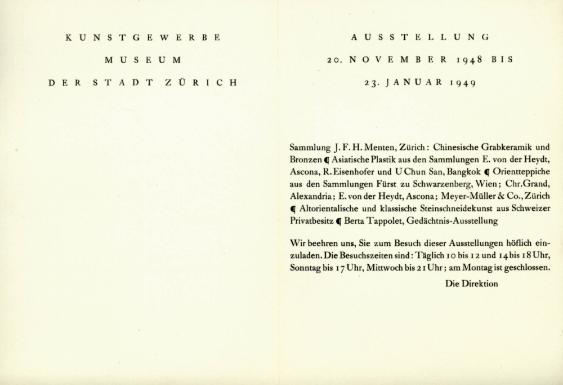 Ausstellungen im Kunstgewerbemuseum November 1948 bis Januar 1949