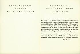 Ausstellungen im Kunstgewerbemuseum November 1948 bis Januar 1949